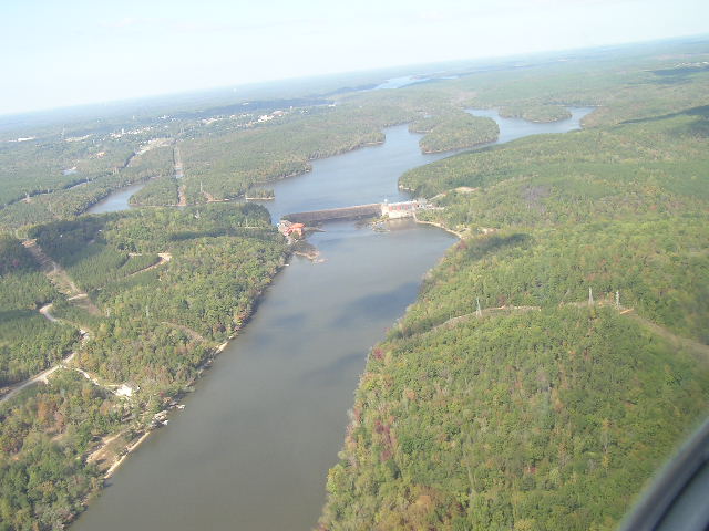 Flying over Lake Wateree